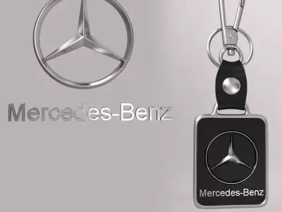  Mercedes Benz car logo keychain 3d model  3D model