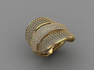 STL 3DM Print Ready Women Diamond Ring Lightweight Printable  3D print model 59