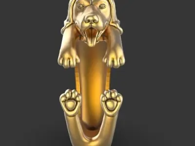 dog ring Silver Gold  Print Silver Gold  Print 3D print model