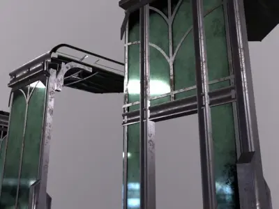 Chamber Iron Forged inspired by the Art Nouveau Low-poly 3D model