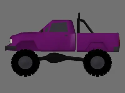 Purple Monster Truck 3D model