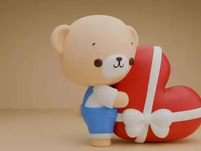 Valentine BEAR 136 3D print model