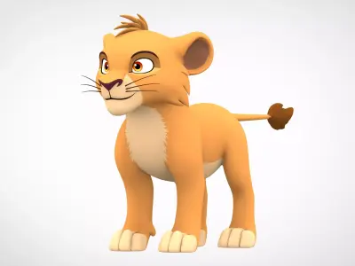 Mchanga Cub Low-poly 3D model