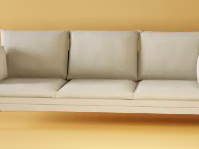 Fabric Couch Low-poly 3D model