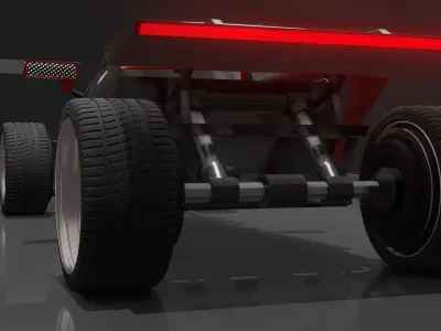 Stunning Hot Rod Concept Car 3D Model 3D model