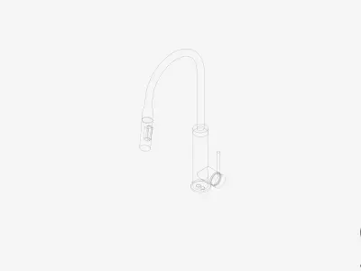 Sink Mixer - Luxury - Modern - Pull Out Low-poly 3D model