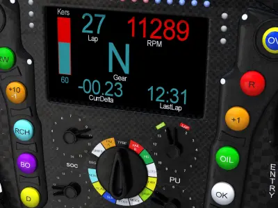 RS16 Steering Wheel Low-poly 3D model