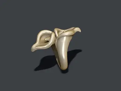 Calla Lily ring 3D print model