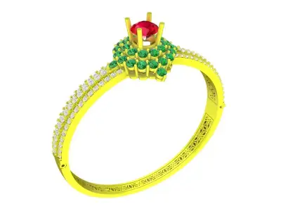 6795 NewDesign Luxury Asian Diamond Bangle Bracelets 3D print model