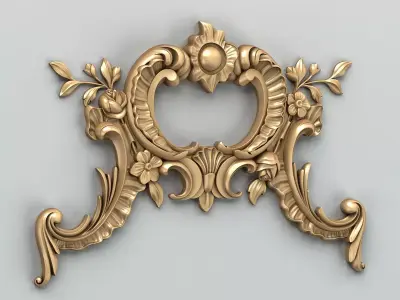 Carved decor central 043 3D model