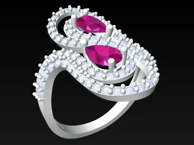 Diamond Ring - Womens Rings - SN348 3D print model