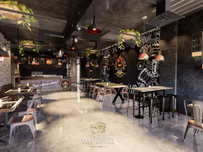 Burger House Restaurant Interior Design model 3D model