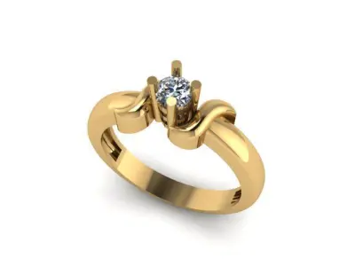 solitair ring  ready to print 3D print model