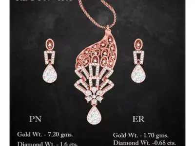 Pendant Earrings combo - 1141 3D print model