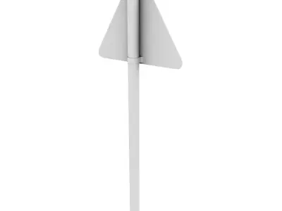 Road Narrows Sign 3D model