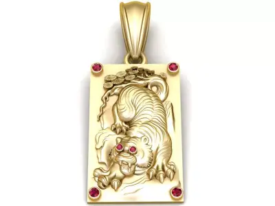 Pure Gold color square pandant 3D print model