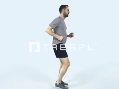 Portrait 07J Running Jogging Football Sports Man Low-poly 3D model purchase