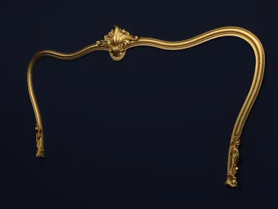 Classic Carved Bed 3D model 05 3D model