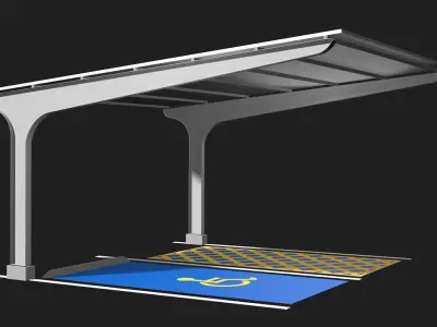 Solar carport for disabled 25U04 3D model