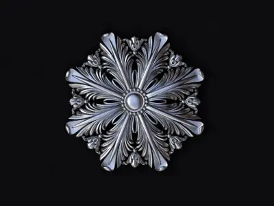 Central decor ornament for furniture 3D model 181