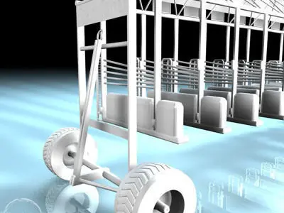 Horses start cages 3D model