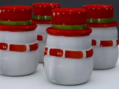 SNOW MAN SALT AND PEPPER SHAKER 2024 3D model