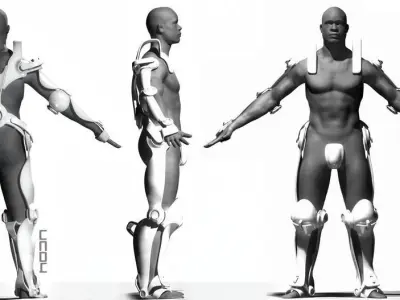 Exoskeleton futuristic robots Free 3D model