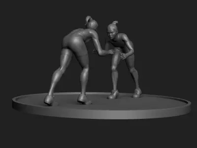 Women Wrestler ready to print 3D print model