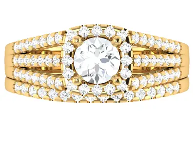 Real Diamond Round Shape Pure Design Ring 3D print model