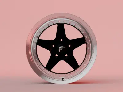 Japan Racing 6 - Black Rim 3D model