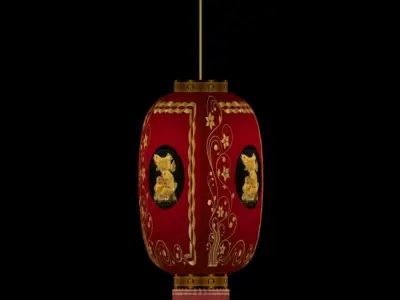 Chinese red lantern 3D model 61