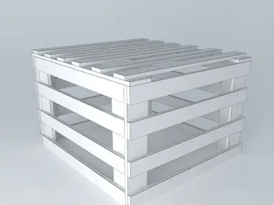 caixote-palets wooden crate Free 3D model