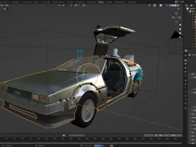DeLorean back to the future 3D model 3D model