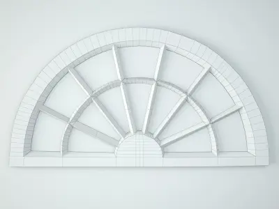 Antique Blue Window Arch Mirror 3D model