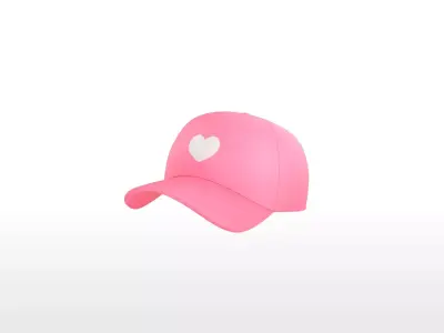Pink Heart Cap 3D model