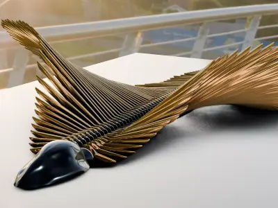 Kinetic Parametric Stingray Sculpture Replica 3D model