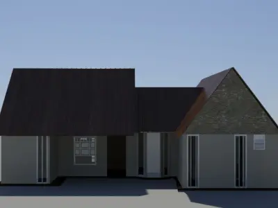 House with a car - autodesk 3Ds Max modelling 3D model