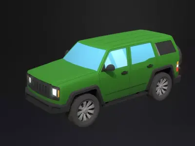 Lowpoly generic Hummer car Low-poly 3D model