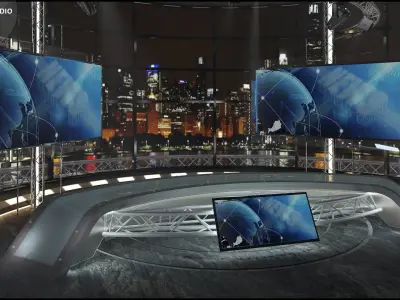 Virtual TV Studio News Set 36 3D model