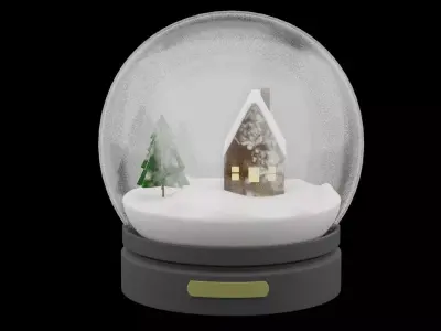 Christmas Snow Globe Low-poly 3D model