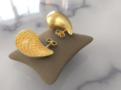 Bottega Veneta Drop Earrings Size pack 3D print model