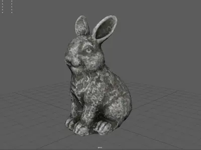 SITTING RABBIT Low-poly 3D model