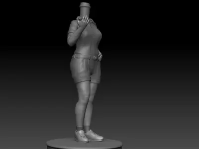 3D Printable Fat woman with timer Bubble Head 3D print model