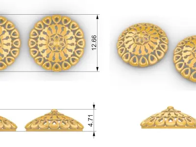 Pushkara Mandala Pendant Set With Ring 3D print model