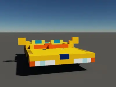 Taxi in voxel blocks  3D model