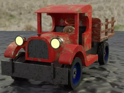 Car truck rustic Low-poly 3D model