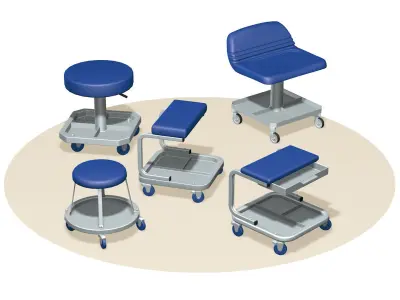 Industrial Garage Chairs set  3D model