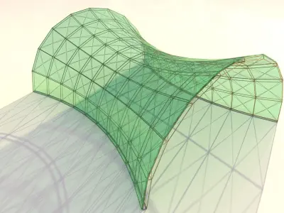 Architectural spaceframe arched structure  3D model