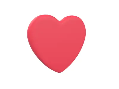 Twitter Heart Emoji v1 001 Low-poly 3D model