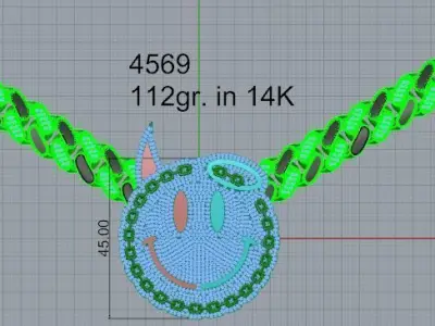Emoji Chain Necklace 4569 3D print model
